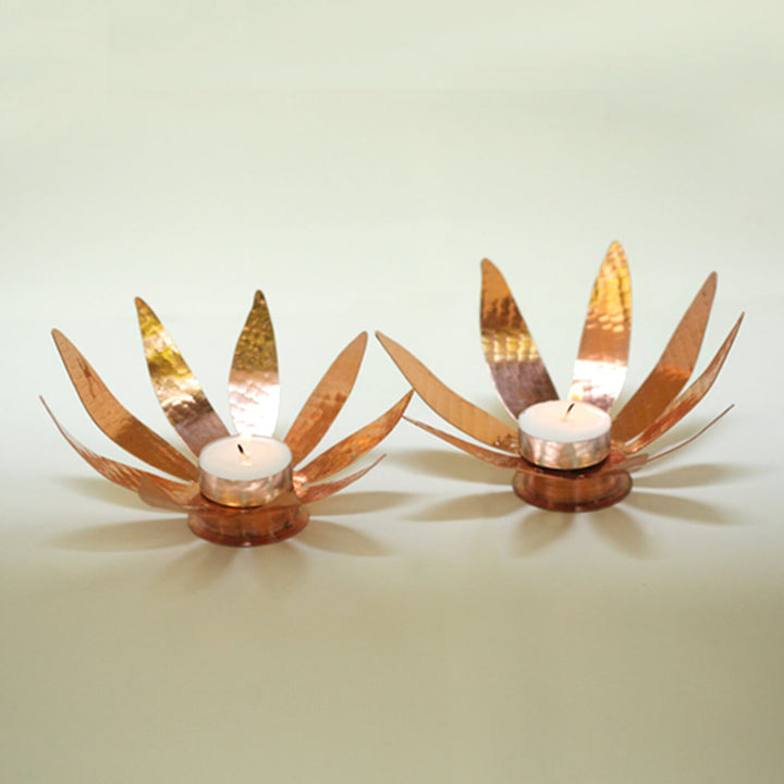Sunflower Copper Tealight Holder