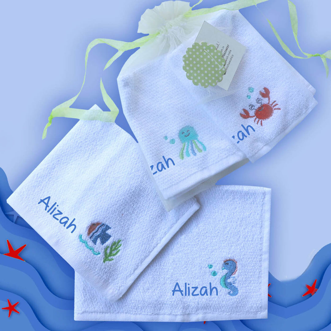 Face Towels for Kids (Set of 4) - Under the Sea