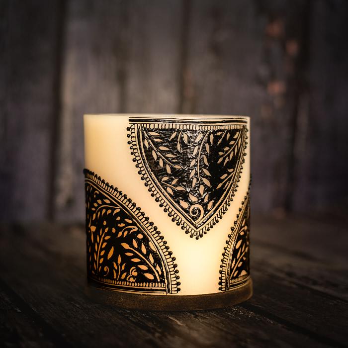 Hand-painted Mehendi Candle