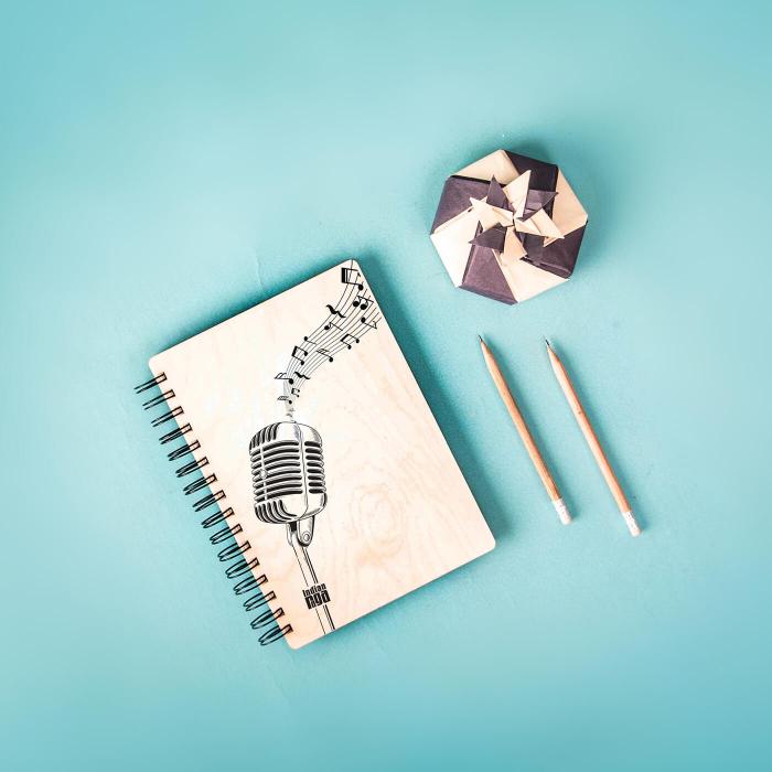 Monochrome Printed Mic Diary - A5 - The Indian Raga Collection