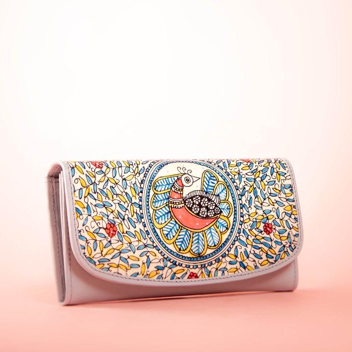 Peacock Maze Women's Wallet in Grey