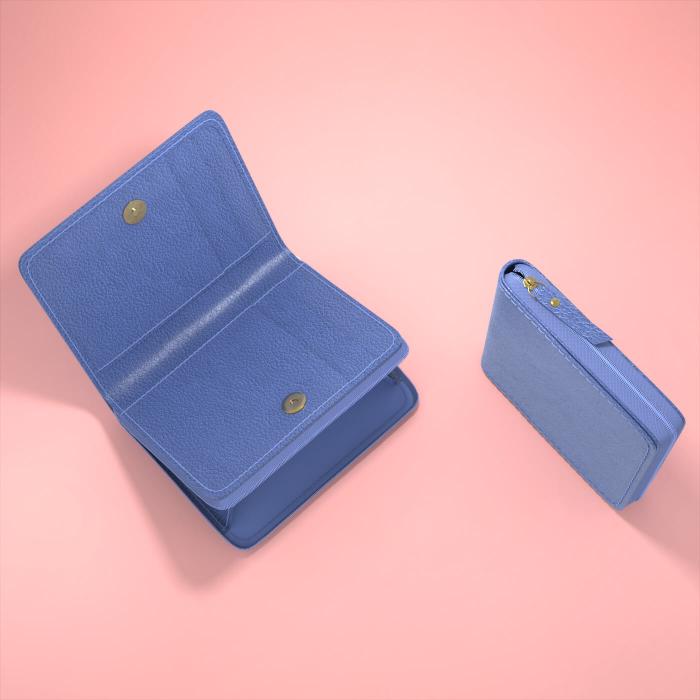 Magnetic Square Wallet in Dull Blue