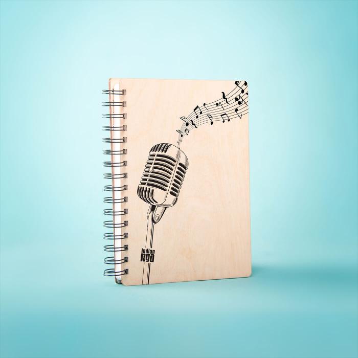 Monochrome Printed Mic Diary - A5 - The Indian Raga Collection