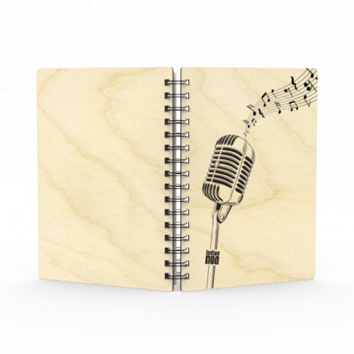 Monochrome Printed Mic Diary - A5 - The Indian Raga Collection