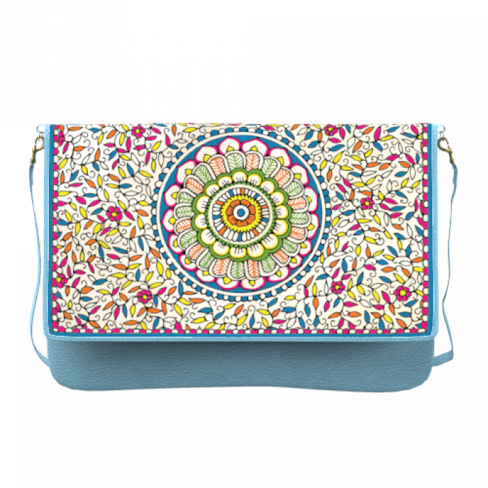 Stylish Sling Clutch with Ocean Flower Art