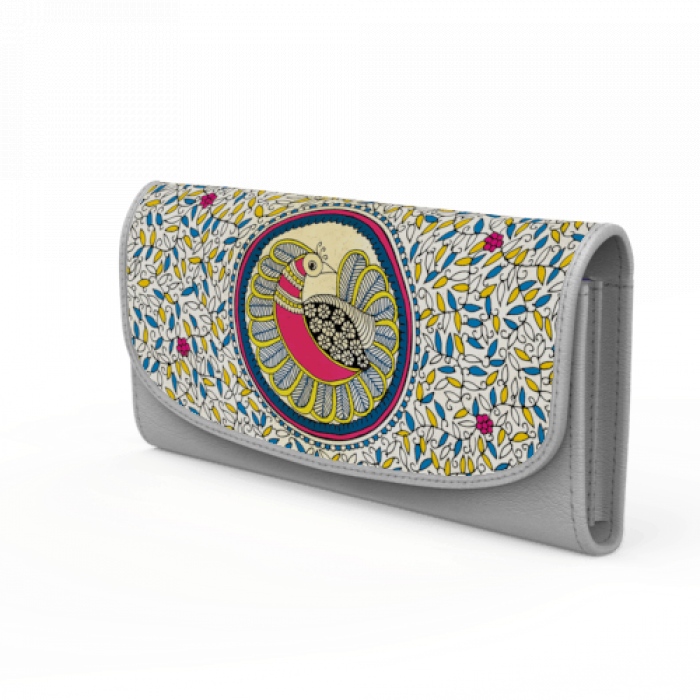 Peacock Maze Women's Wallet in Grey