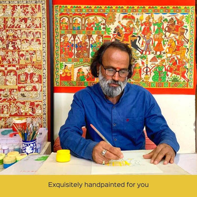 Dashavatara - 1.1x1.9 ft Paper Phad Painting 096