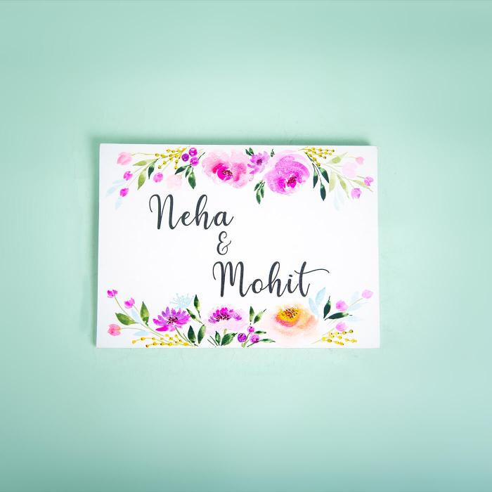 Rectangle Hand-painted Floral Nameboard