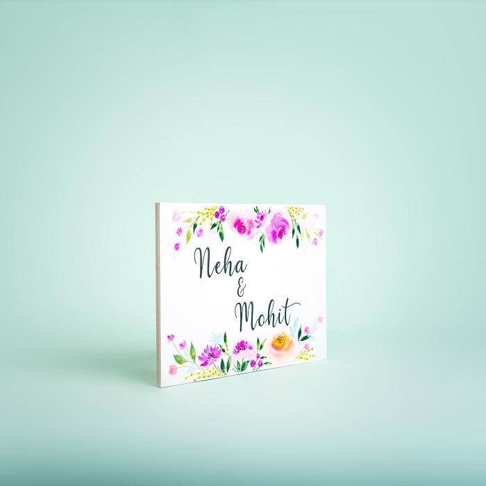 Rectangle Hand-painted Floral Nameboard