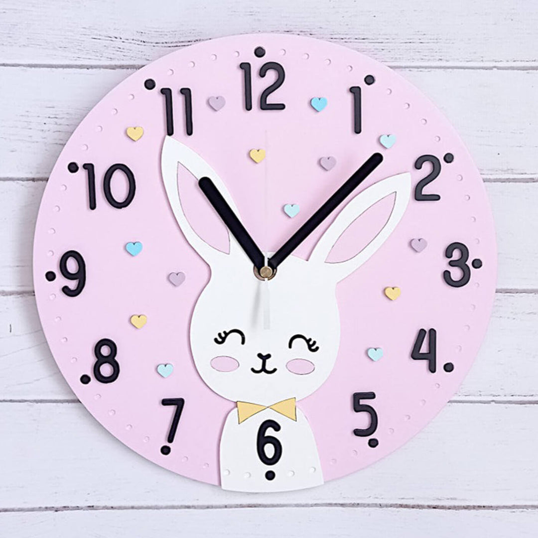 Bunny Themed Wall Clock for Kids