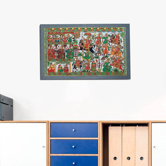 Wedding Celebration- 3.5x2.1 ft Cotton Phad Painting 066