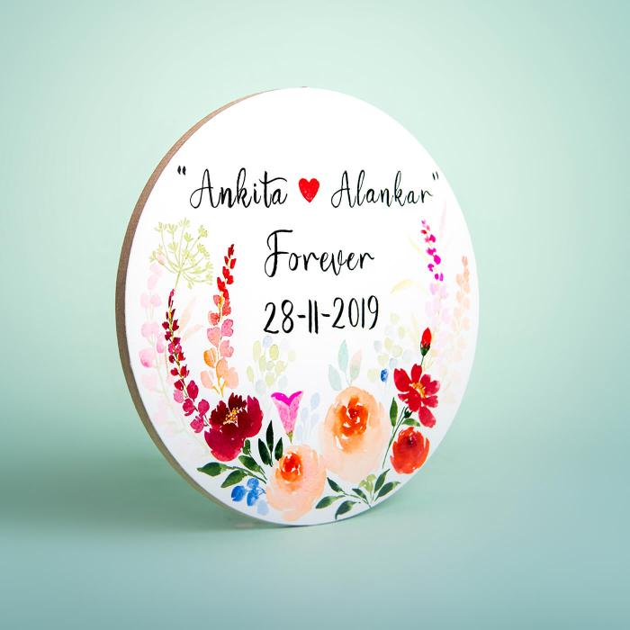 Oval Hand-painted Floral Nameboard