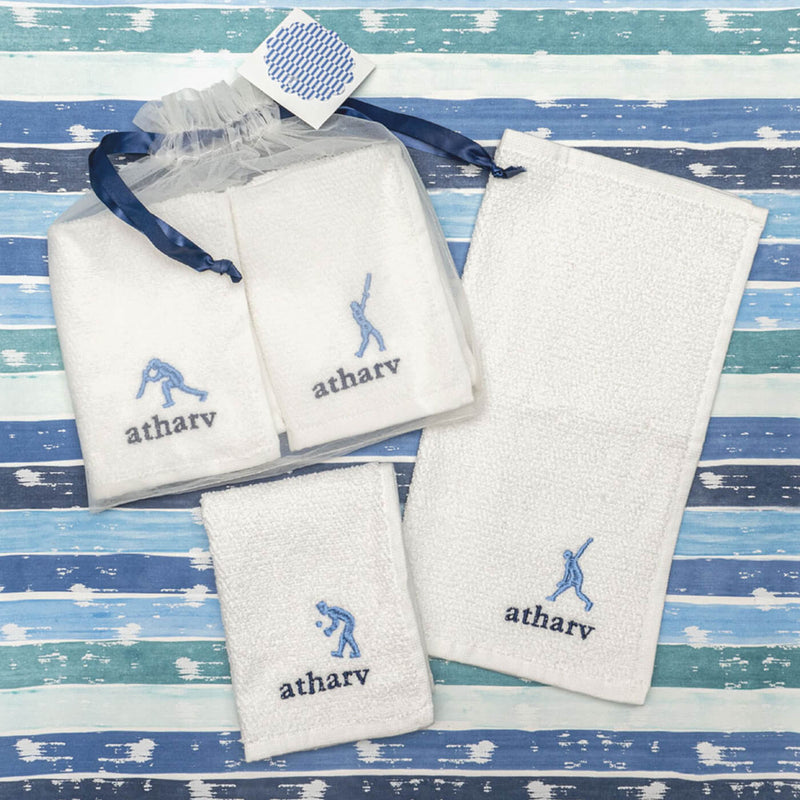Face Towels for Kids (Set of 4) - Cricket