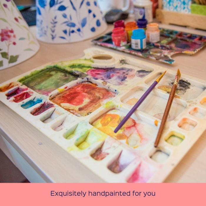 Hand-painted Table Clock with Pink Roses