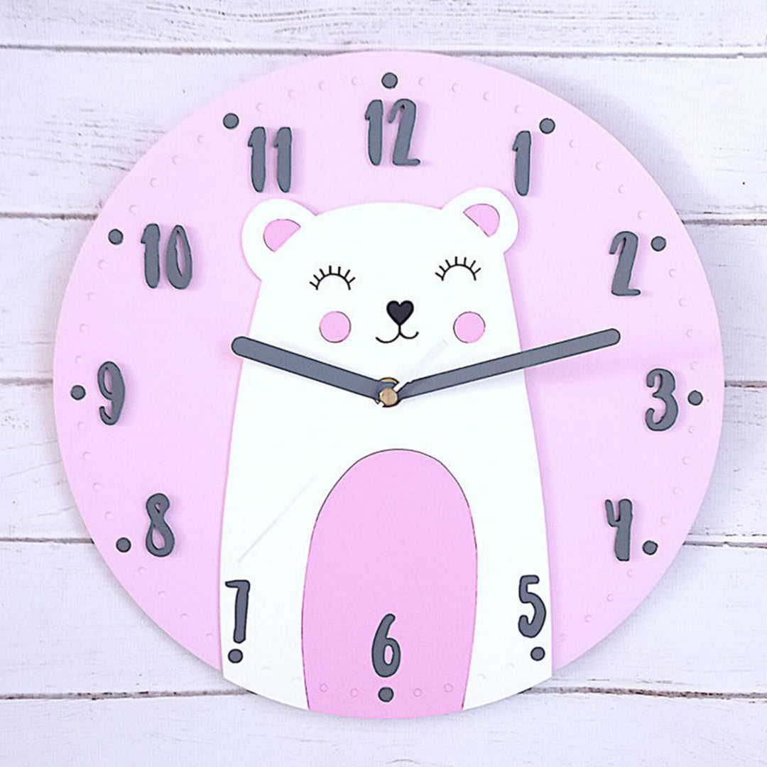 Teddy Bear Themed Wall Clock for Kids
