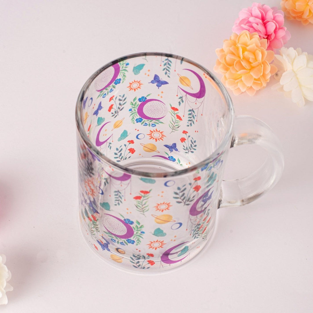 Delicate Printed Glass Mug I 350 ML