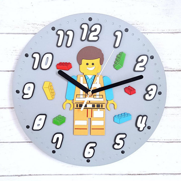 Lego Emmet Themed Wall Clock for Kids