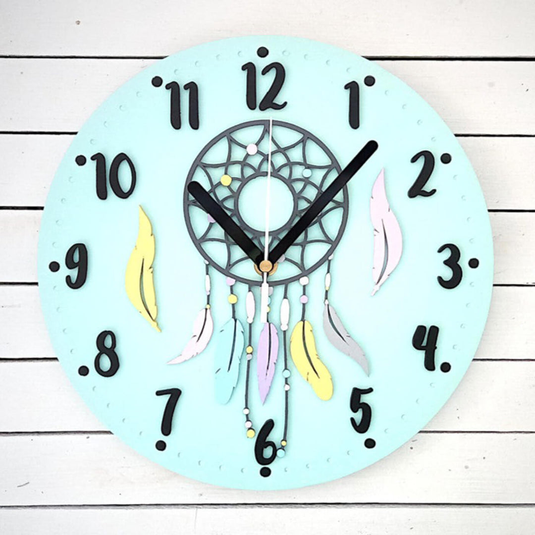 Dream Catcher Themed Wall Clock for Kids