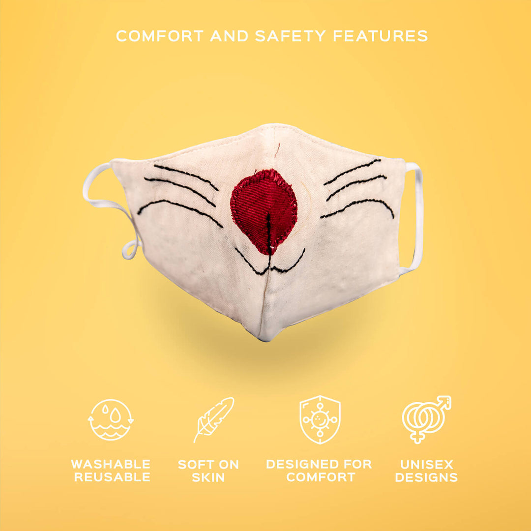 Applique Mask For Kids - Kitty - Zwende