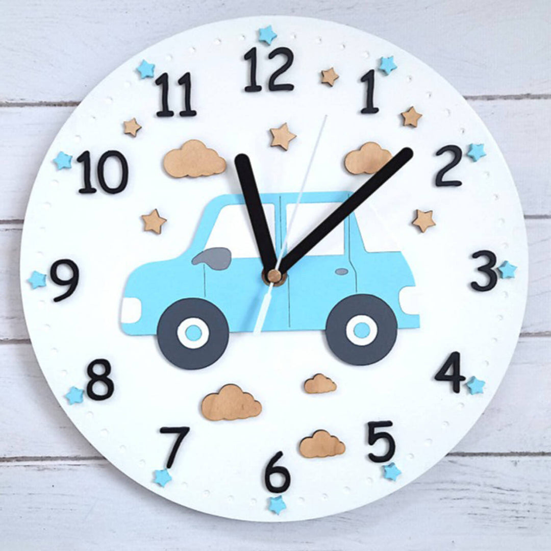 Car Themed Wall Clock for Kids