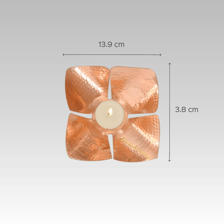 Foliole Copper Tealight Holder