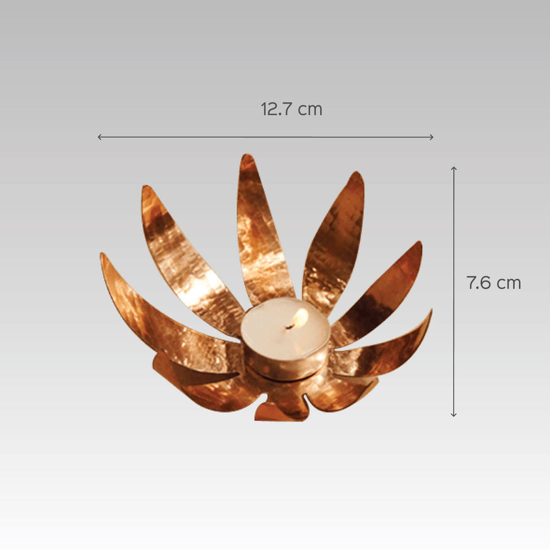Sunflower Copper Tealight Holder