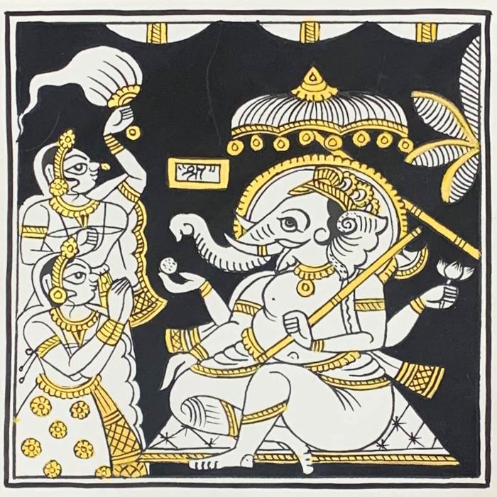 Lord Ganesha - Paper Phad Painting 001