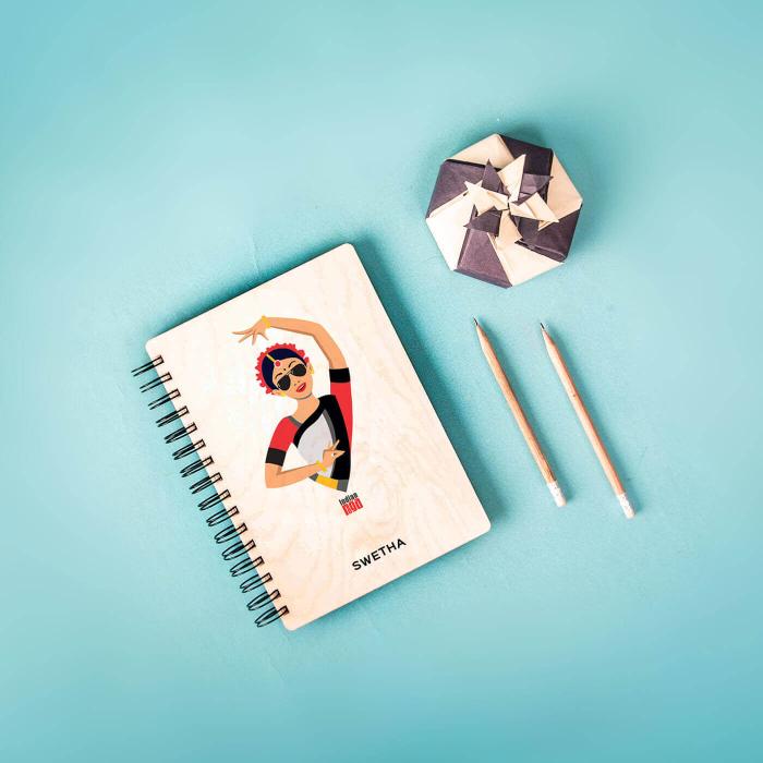 Personalized Color Printed Dancer Diary - A5 - The Indian Raga Collection - Zwende