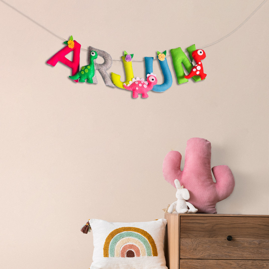 Handmade Personalized Felt Kids Bunting - Dinosaur