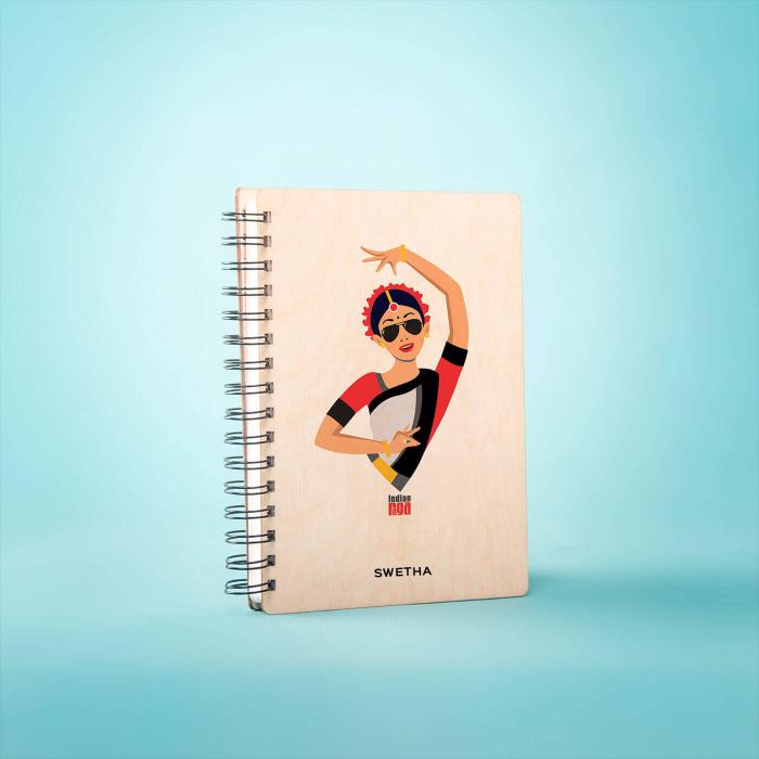 Personalized Color Printed Dancer Diary - A5 - The Indian Raga Collection - Zwende