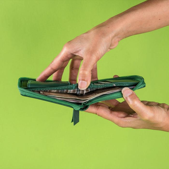 Square Zip Wallet in Green