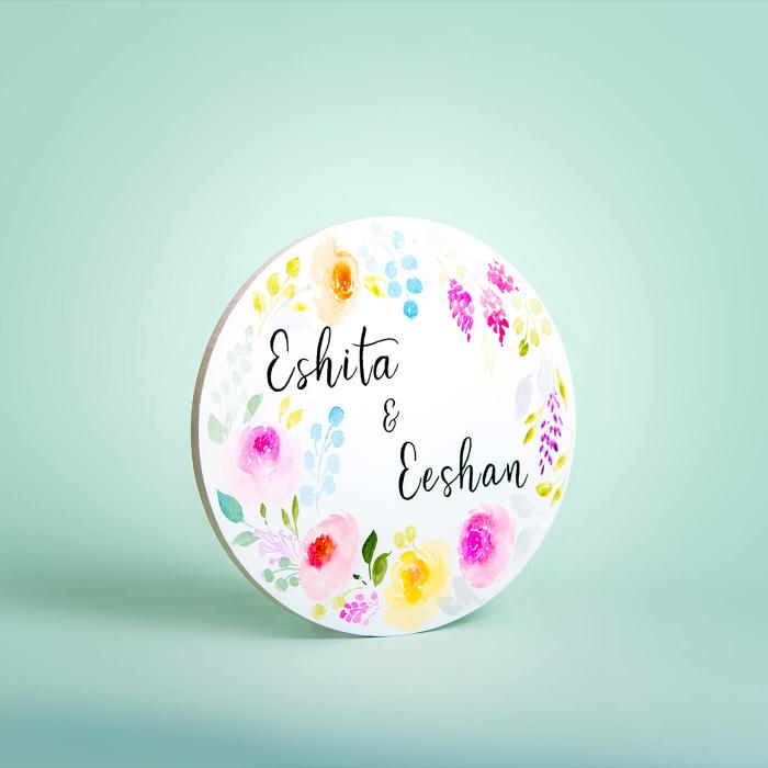 Oval Hand-painted Floral Nameboard