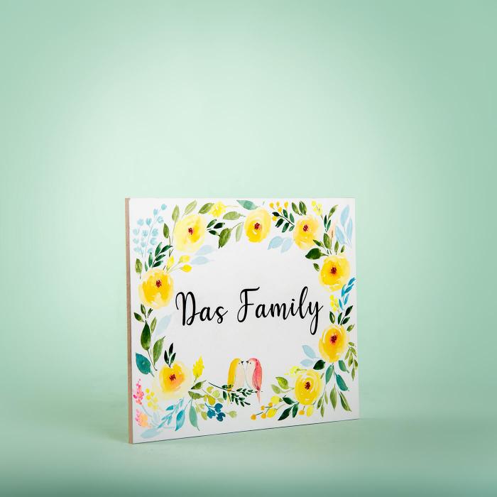 Rectangle Hand-painted Floral Nameboard