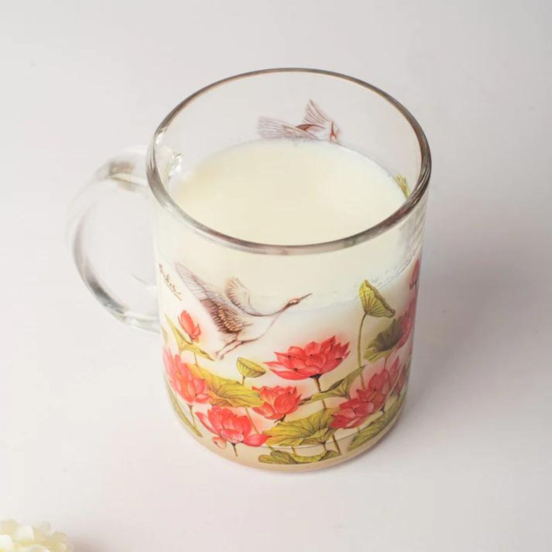 Delicate Printed Glass Mug I 350 ML