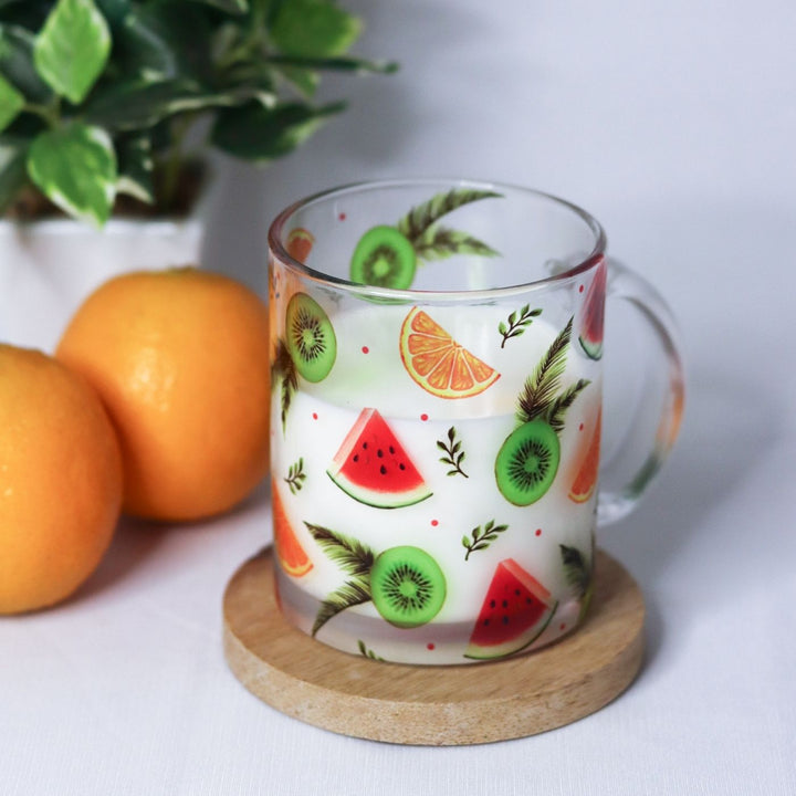 Delicate Printed Glass Mug I 350 ML