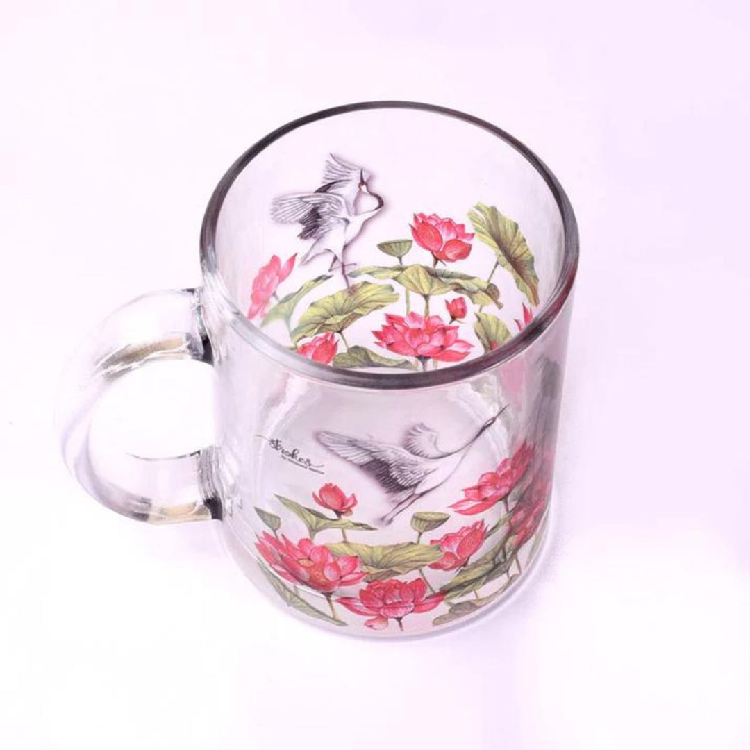 Delicate Printed Glass Mug I 350 ML