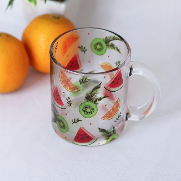 Delicate Printed Glass Mug I 350 ML