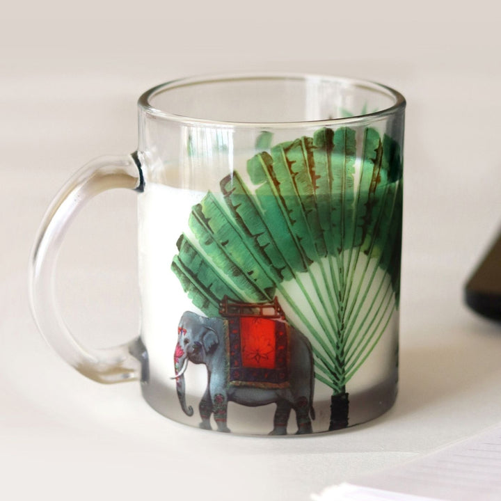 Delicate Printed Glass Mug I 350 ML