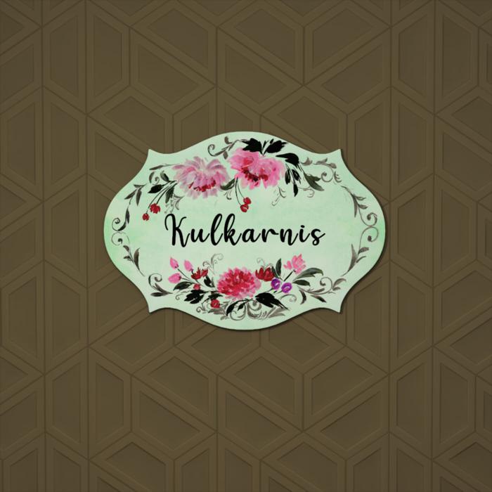 Hand-painted Victorian Cut Oval Nameboard