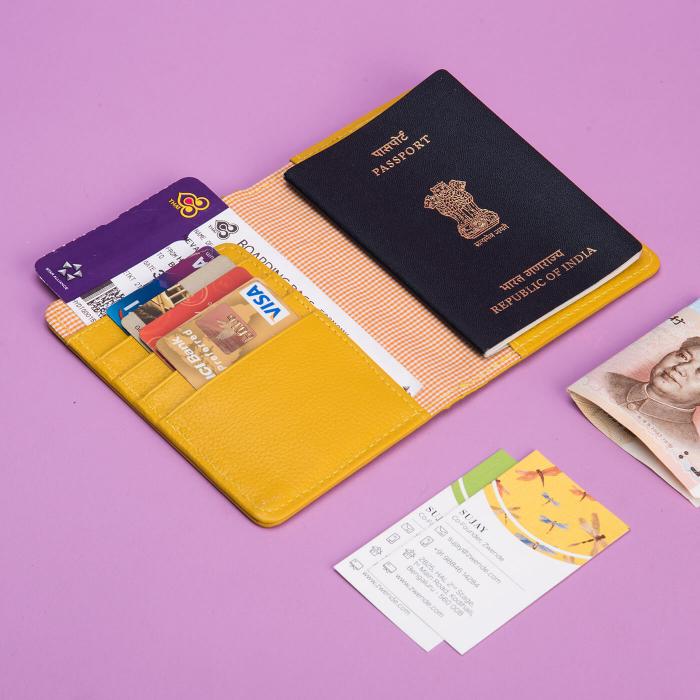 Mustard Yellow Doodle Passport Cover
