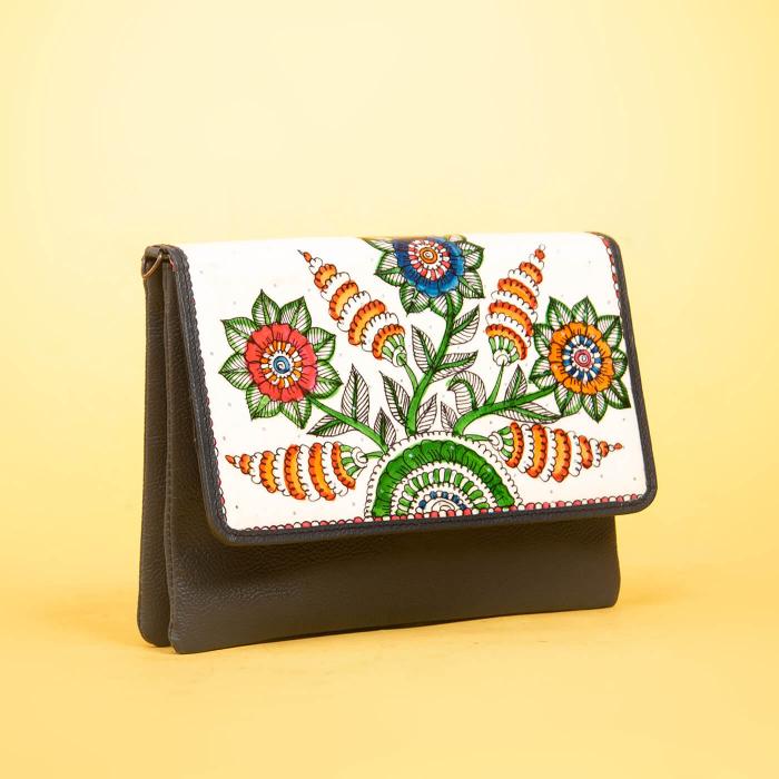 Sling Clutch with Passion Flower Art