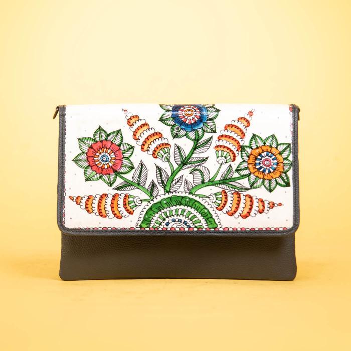 Sling Clutch with Passion Flower Art