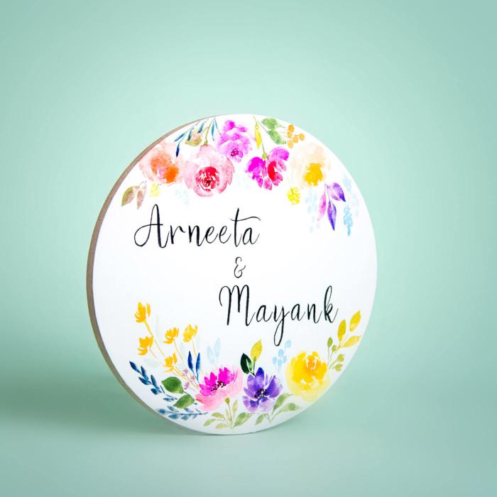 Oval Hand-painted Floral Nameboard