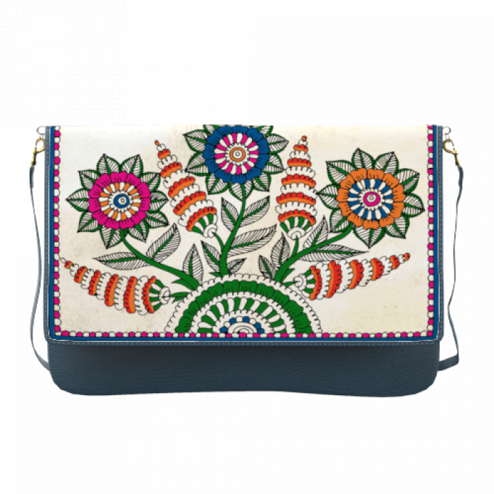 Sling Clutch with Passion Flower Art