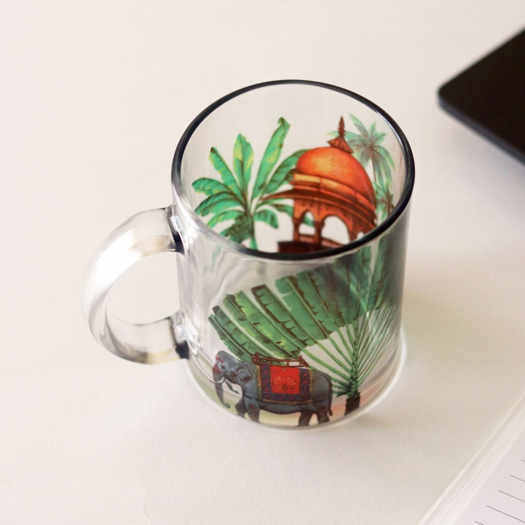 Delicate Printed Glass Mug I 350 ML