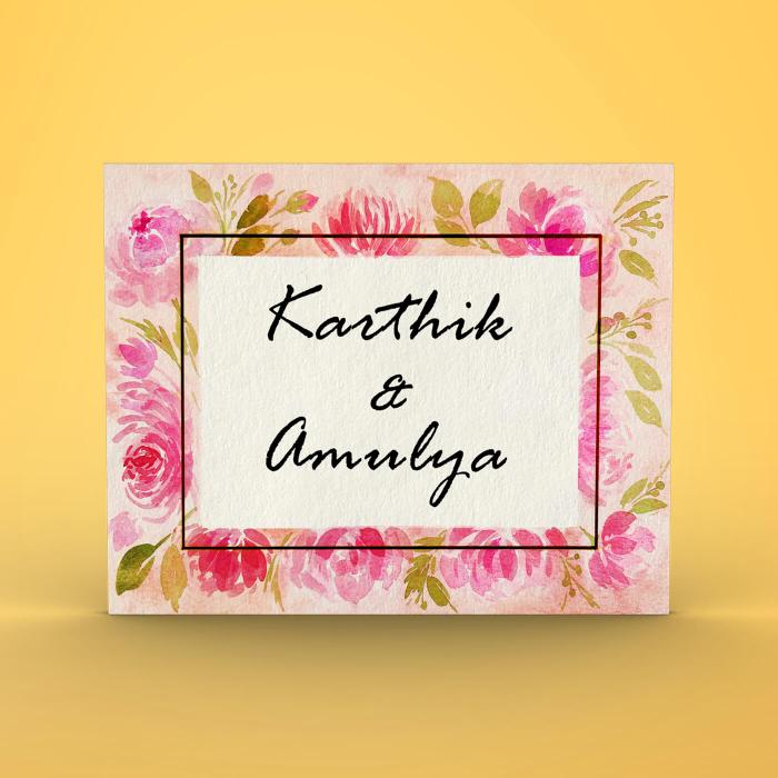 Rectangle Hand-painted Floral Nameboard - Zwende