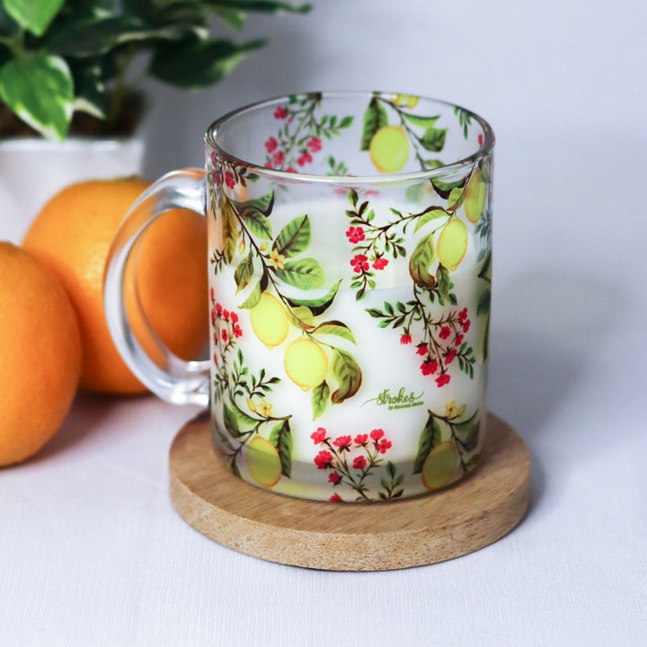 Delicate Printed Glass Mug I 350 ML