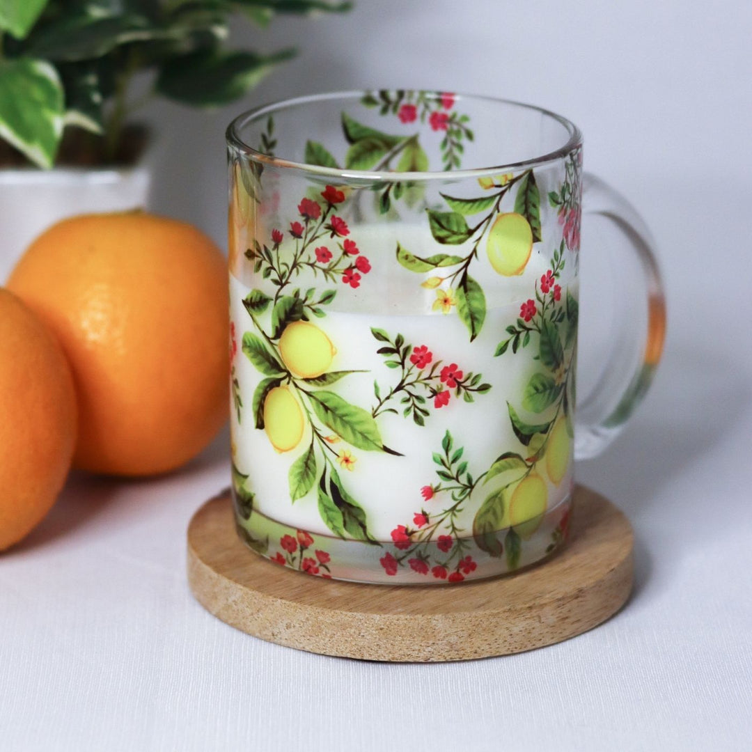 Delicate Printed Glass Mug I 350 ML