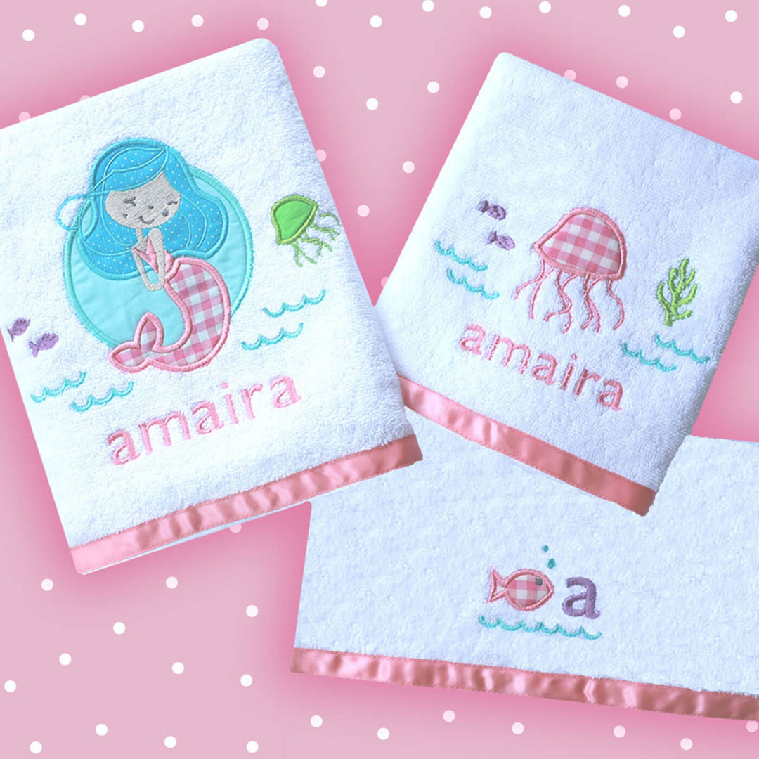 Small Bath Towels Set - Magical Mermaid