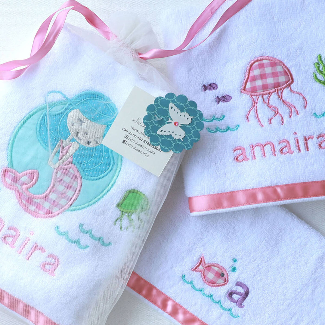 Small Bath Towels Set - Magical Mermaid